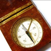 Picture Of Wooden Old Magnetic Compass